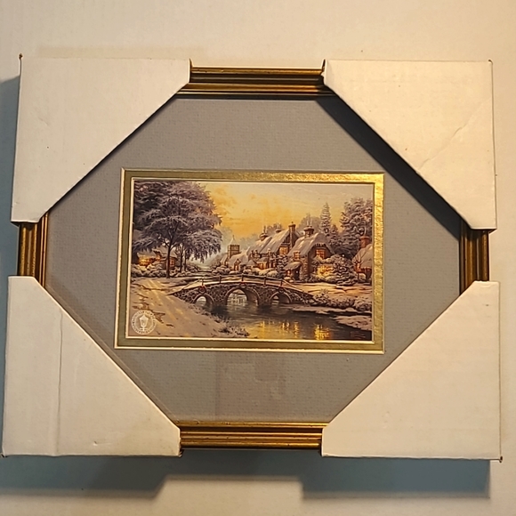 Thomas Kinkade Cobblestone Christmas Print Card 4 inches height 6 inches…